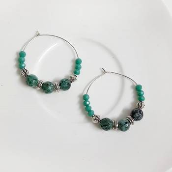 Purple agate hoops 2