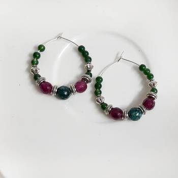 Green agate hoops 2