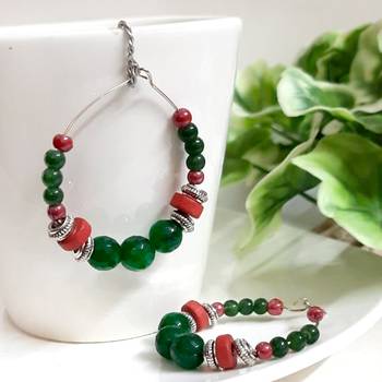 Green agate hoops 1