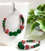 Green agate hoops