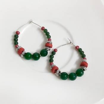 Green agate hoops 2