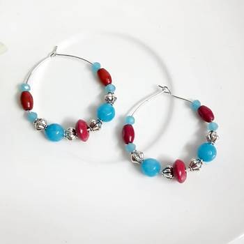Blue agate hoops 2