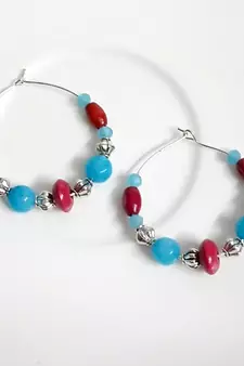 Blue agate hoops