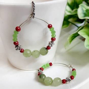 Green agate hoops 1