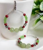 Green agate hoops
