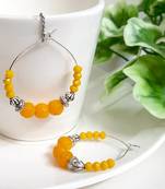Yellow agate hoops