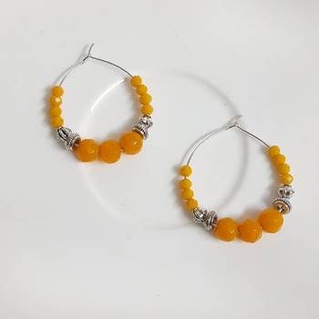 Yellow agate hoops 2