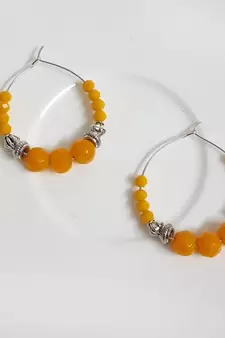 Yellow agate hoops