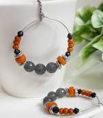 Grey agate hoops