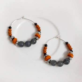 Grey agate hoops 2