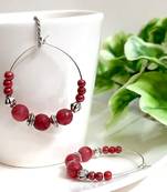 Red agate hoops