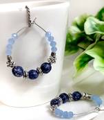 Blue agate hoops