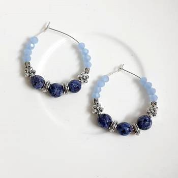 Blue agate hoops 2