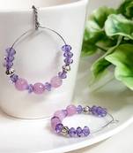 Purple agate hoops