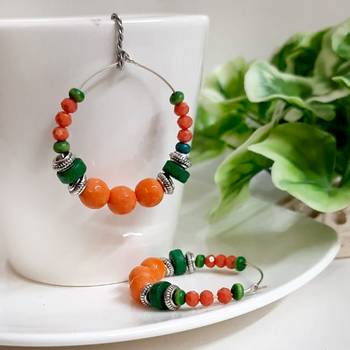 Orange agate hoops 1