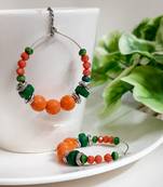 Orange agate hoops