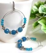 Blue agate hoops