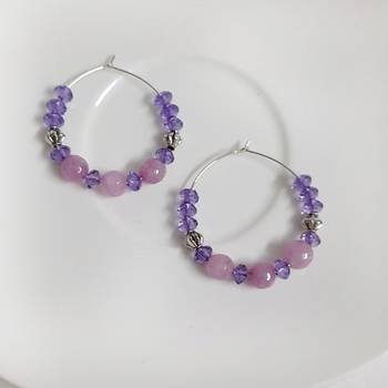 Purple agate hoops 2
