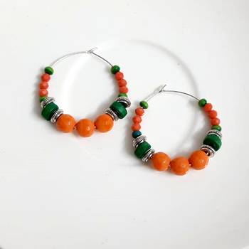 Orange agate hoops 2