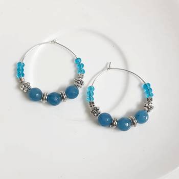 Blue agate hoops 2