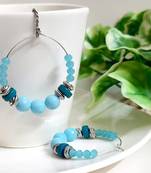 Blue agate hoops