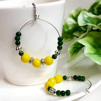 Yellow agate hoops 1