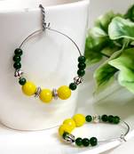 Yellow agate hoops