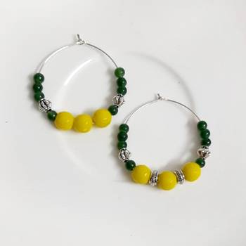 Yellow agate hoops 2