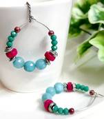 Blue agate hoops