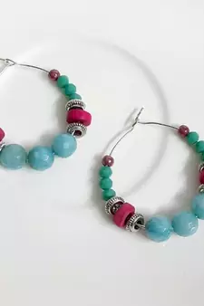 Blue agate hoops
