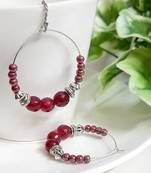 Red agate hoops