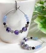 Purple agate hoops