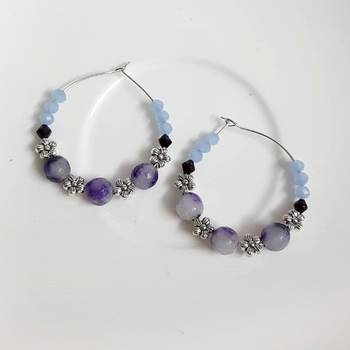 Purple agate hoops 2
