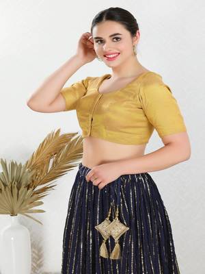 Polyester Padded Front Open Elbow Sleeves Blouse 4