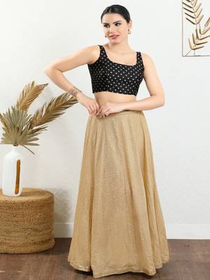 Art Silk Padded Back Open Sleeveless Blouse 2
