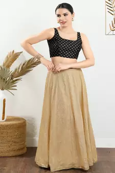 Art Silk Padded Back Open Sleeveless Blouse
