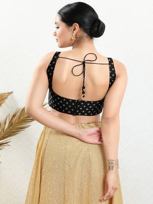 Art Silk Padded Back Open Sleeveless Blouse 5