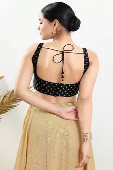Art Silk Padded Back Open Sleeveless Blouse