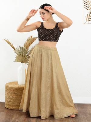 Art Silk Padded Back Open Sleeveless Blouse 2