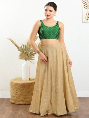 Art Silk Padded Back Open Sleeveless Blouse 2