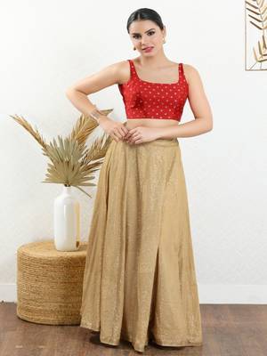 Art Silk Padded Back Open Sleeveless Blouse 2