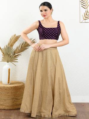 Art Silk Padded Back Open Sleeveless Blouse 2