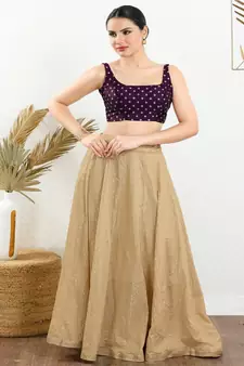 Art Silk Padded Back Open Sleeveless Blouse