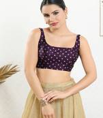 Art Silk Padded Back Open Sleeveless Blouse