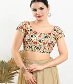 Art Silk Padded Back Open Short sleeves Blouse