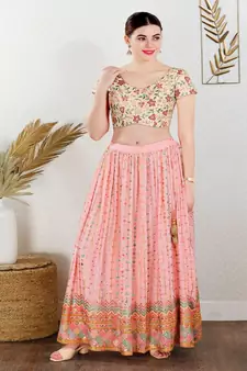 Art Silk Padded Back Open Short sleeves Blouse