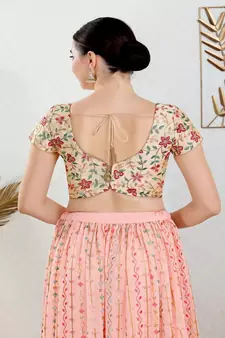 Art Silk Padded Back Open Short sleeves Blouse