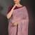 Purple embroidered georgette saree with blouse