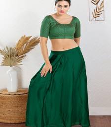 Art Silk Padded Front Open Elbow Sleeves Blouse