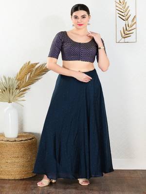 Art Silk Padded Front Open Elbow Sleeves Blouse 2